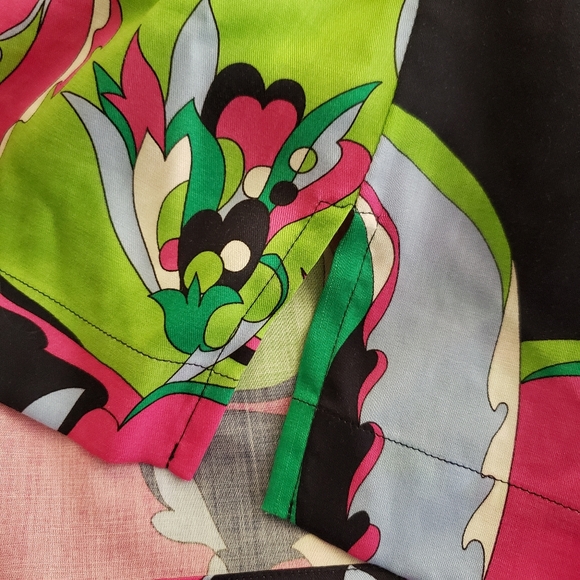 Talbots 12 nehru button collar multicolored floral - Picture 12 of 13